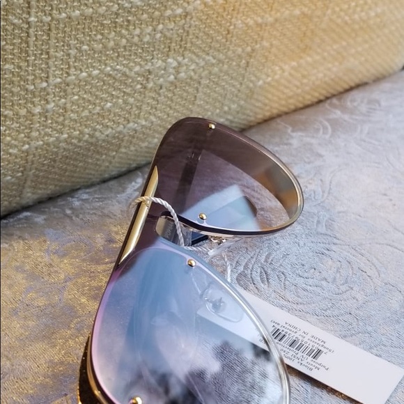 MIRROR SUNGLASSES WOMEN GOLDEN FEMALE METAL FRAME - Picture 2 of 2